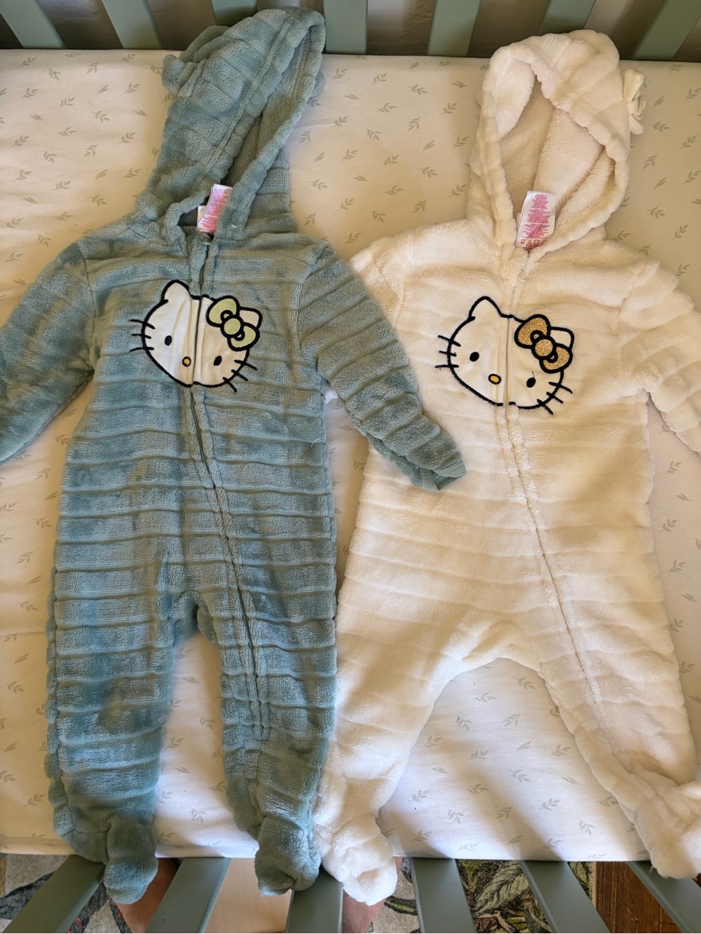 Hello Kitty Plush Hooded One-Piece - White or Blue